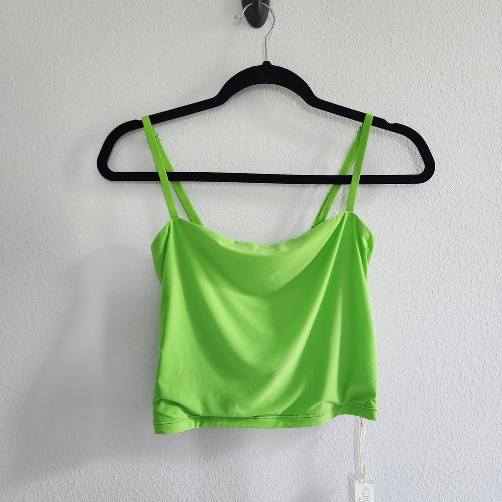 Aerie Smoothez Cami Tank Top Lime Green Adjustable Straps XL NWT